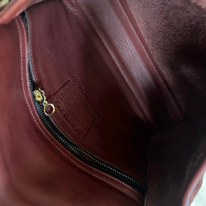 RARE Vintage Coach Court Bag 9870 Burgundy Leather Made In USA No Fees US Only