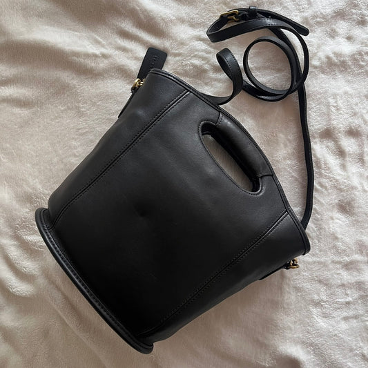 Vintage Coach 9993 Black Leather Mini Shopper Bucket Tote Bag USA – No Extra Fees US Only