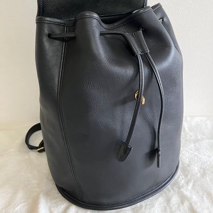 VTG Coach 9943 Black Leather Daypack Backpack Travel Bag – No Extra Fees US Only