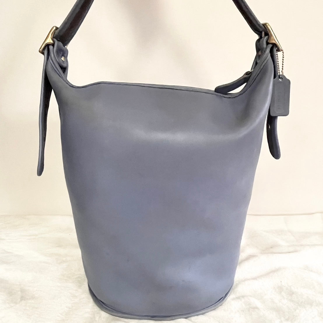 Vintage Coach 9085 Periwinkle Leather Duffle Sac Shoulder Bag - No Fees, US Only